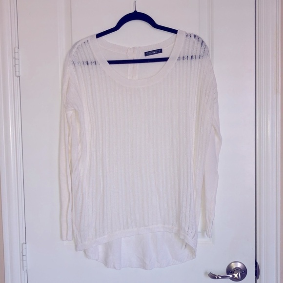 DUNNES Women’s Crochet Sheer Linen Blend High-Low Lightweight Sweater Size 14 - Picture 3 of 7